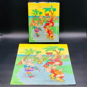 Vintage 1990 Alvin and The Chipmunks at the Beach 100 pcs Jigsaw Puzzle COMPLETE